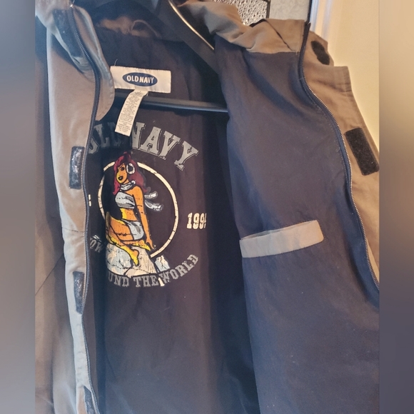 Old Navy Men's Large Outerwear Jacket, Army Green color, Great Used condition 💚 - Picture 4 of 11